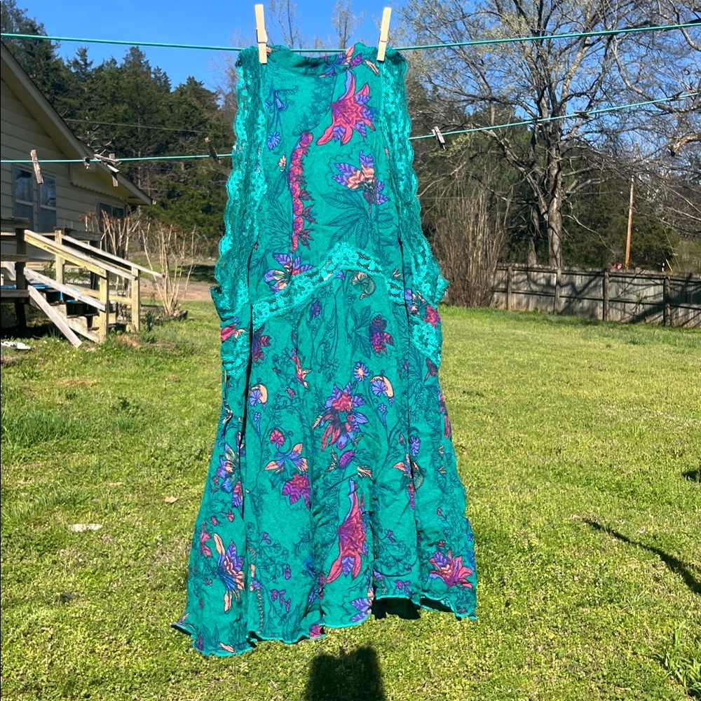Intimately by Free People She Moves Floral Chemise Oversized Highneck Mini Dress - Picture 3 of 9